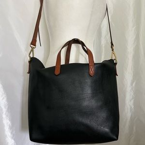 Madewell The Zip-Top Transport Crossbody in True Black Brown